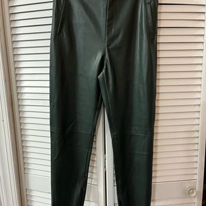 Hunter green faux leather pants